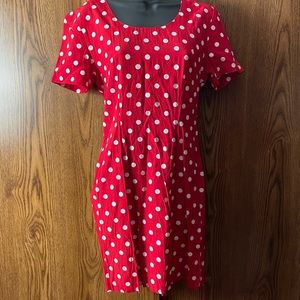 Vintage Red Polka Dot Wiggle Mini Dress